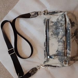Aimee Kestenberg Vanilla/Black Tie Dye Zip Me Up Leather Crossbody